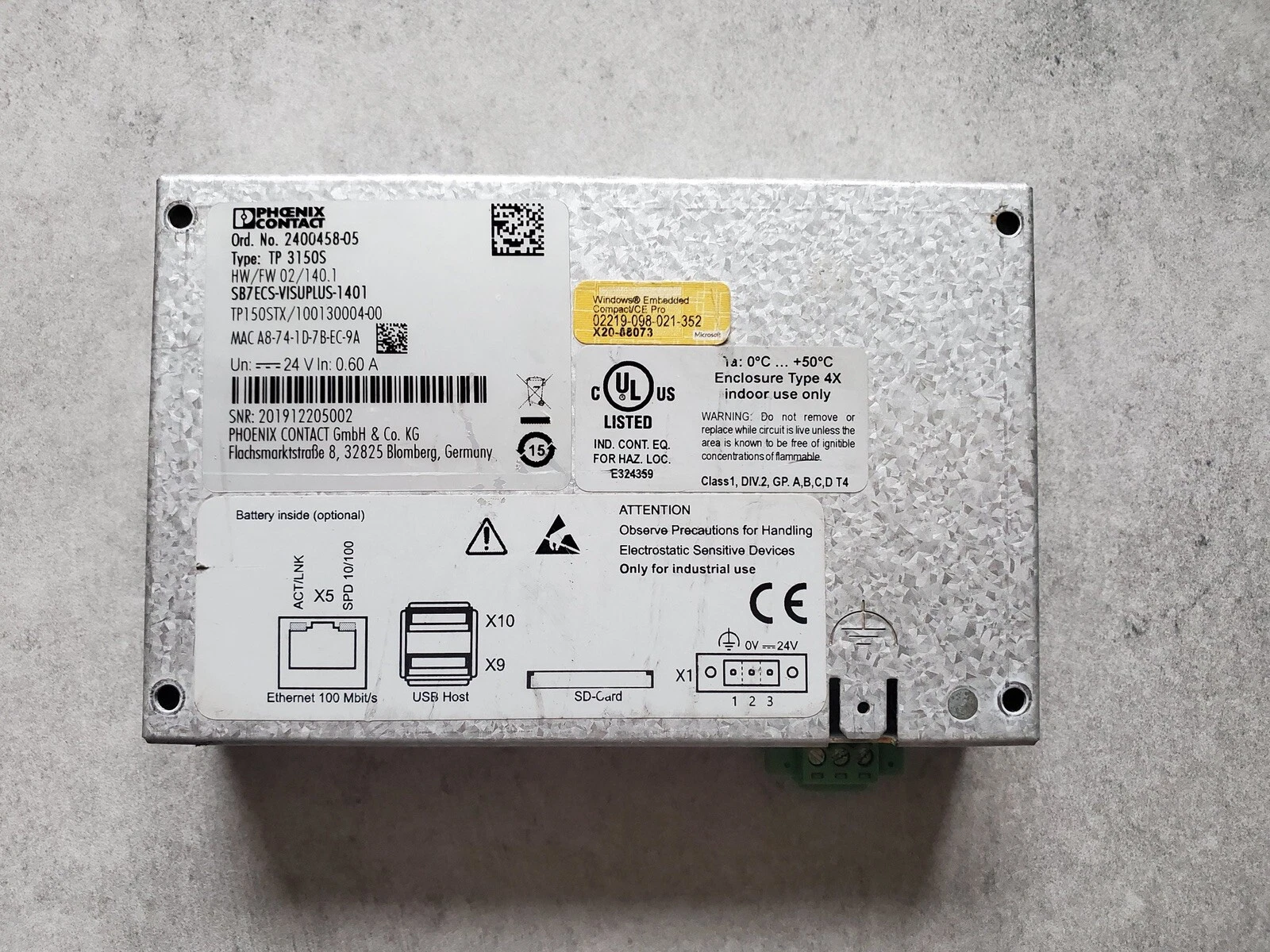 Phoenix Contact 15" TP 3150S 11826.020 LS 11826020 TP3150S