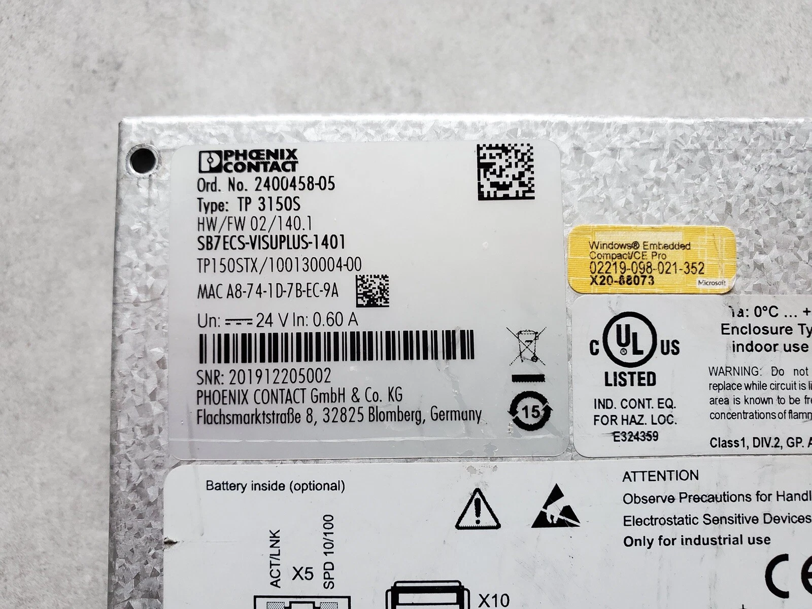 Phoenix Contact 15" TP 3150S 11826.020 LS 11826020 TP3150S - Image 6